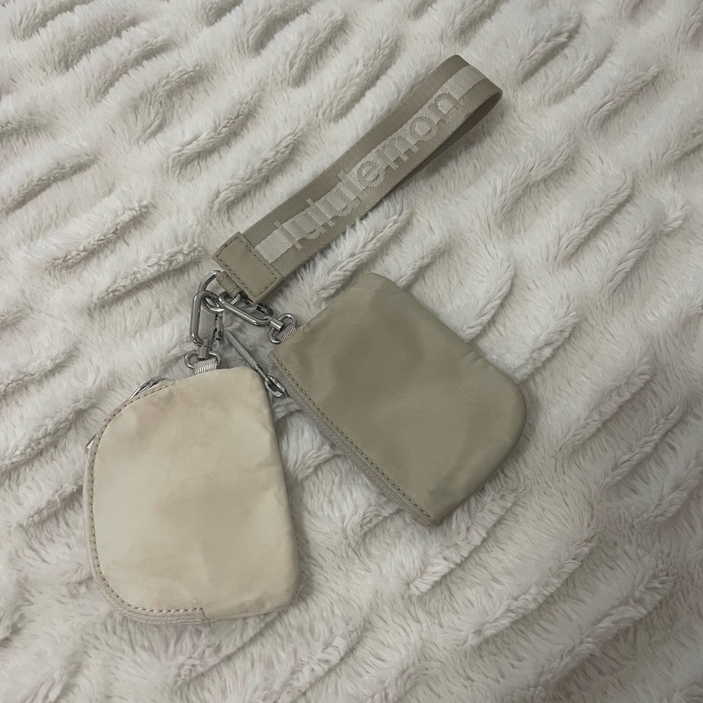 Lululemon Tan and Cream Mini Pouches